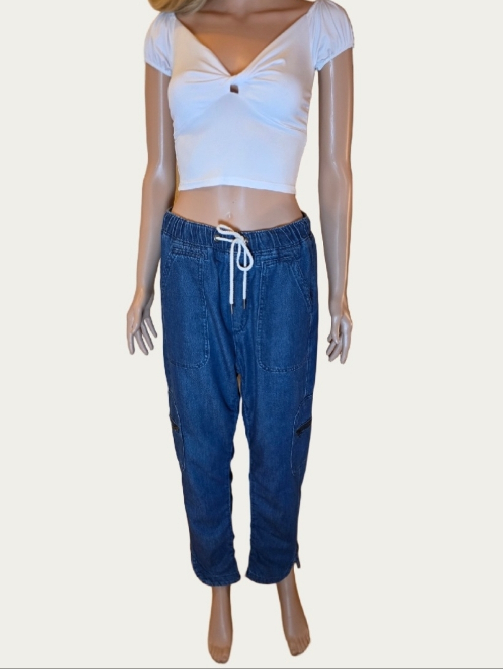 Anthropologie Pilcro "The Cottage" Denim Utility Cargo Jogger Jeans EUC Medium